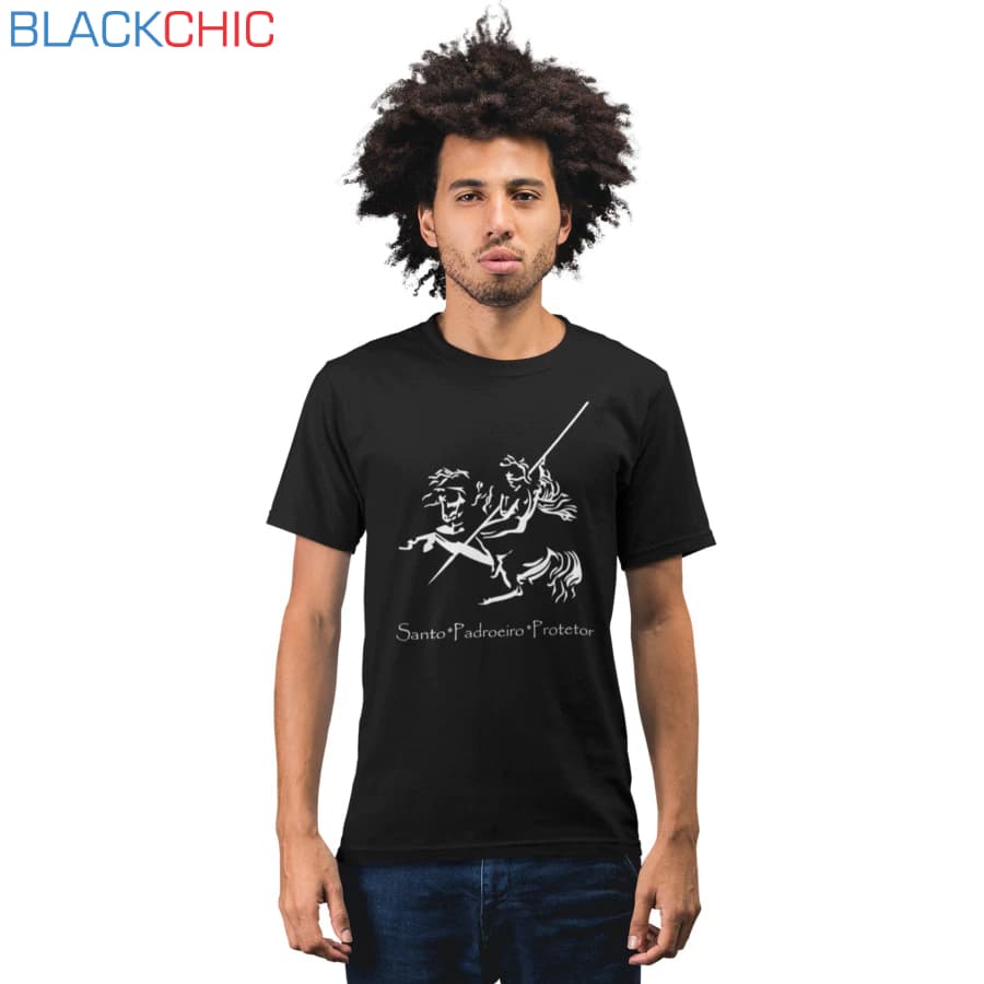 Camiseta São Jorge Guerreiro Protetor Santo Católico Masculina