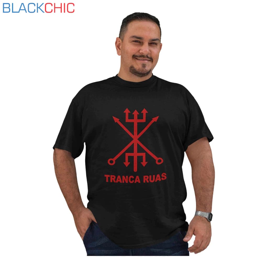 Camiseta Masculina Exu Tranca Rua Candomblé Orixá Plus Size G1 G2 G3 Algodão Confortável