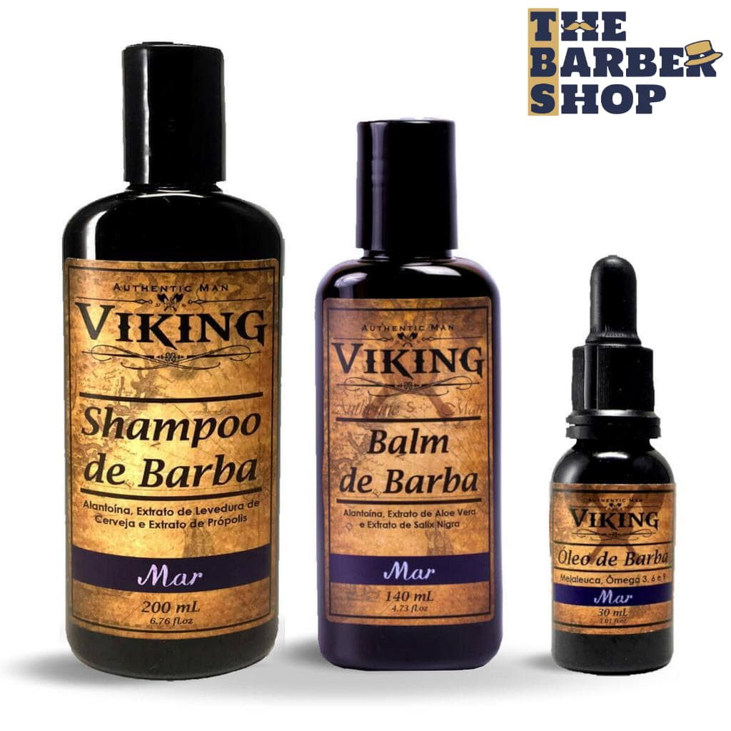 Kit para Barba Shampoo + Balm + Óleo Viking Mar