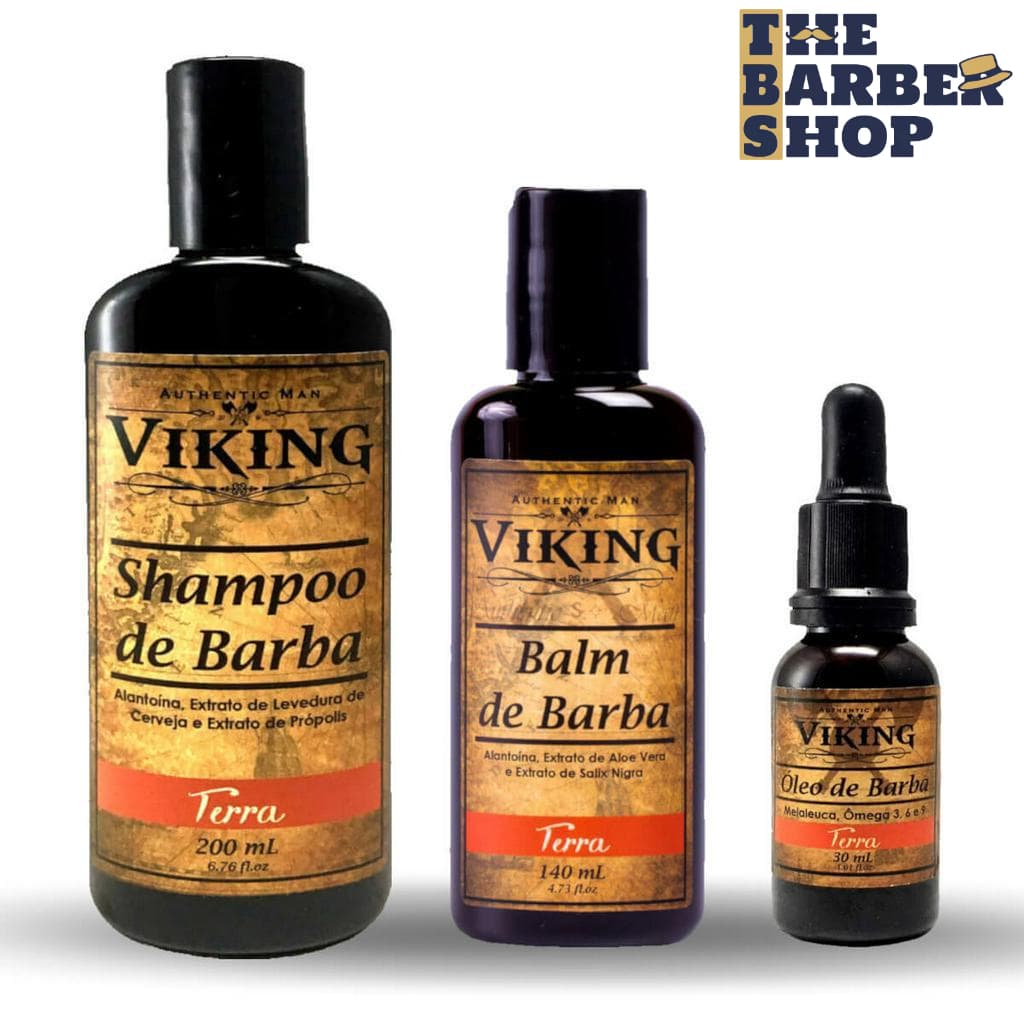 Kit para Barba Shampoo + Balm + Óleo Viking Terra