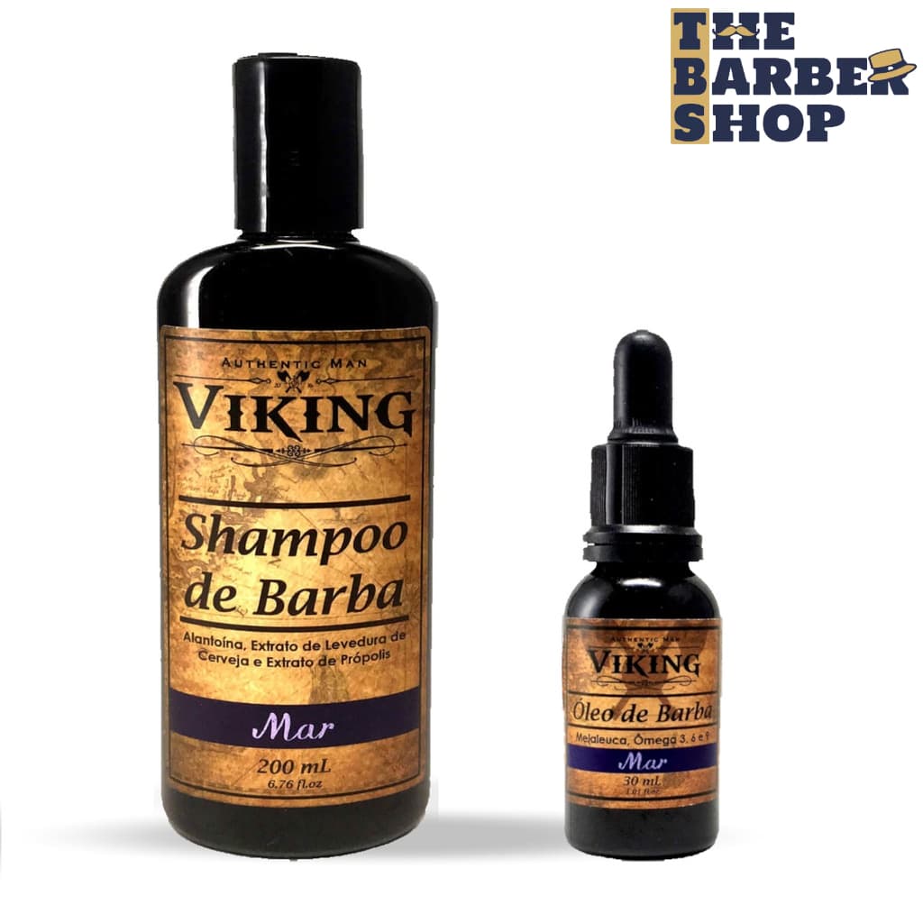 Kit Shampoo e Óleo para Barba Viking Mar