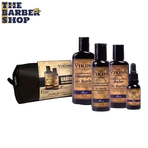 Kit para Barba Viking Mar - Shampoo + Condicionador + Balm + Óleo