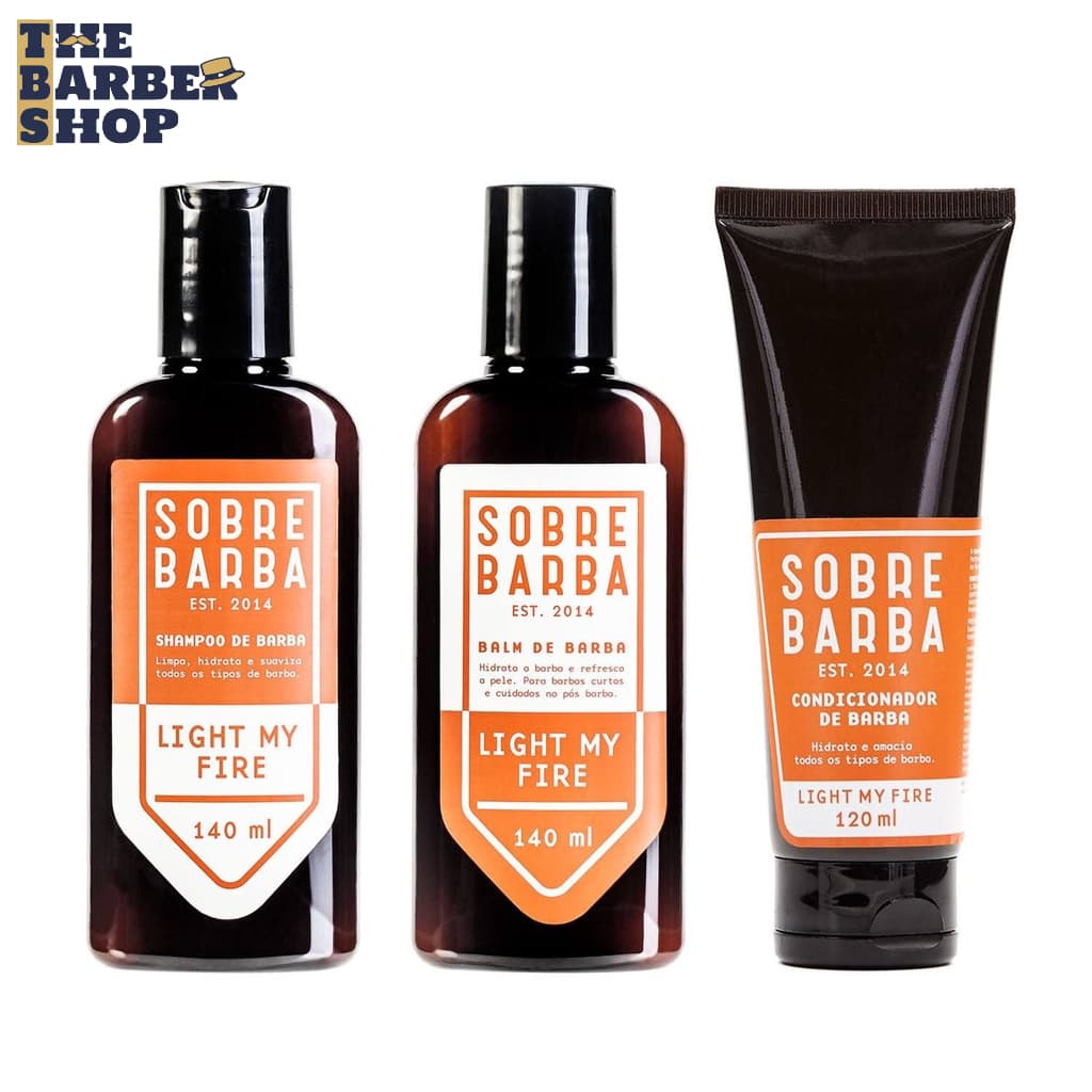Kit Trio SOBREBARBA Shampoo + Balm + Condicionador de Barba Light My Fire