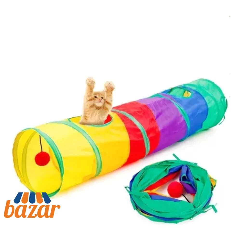 Túnel Colorido Para Gatos Multi Entrada