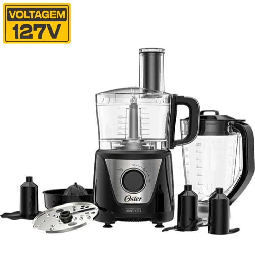 Multiprocessador De Alimentos Black 7 Em 1 Oster 127v
