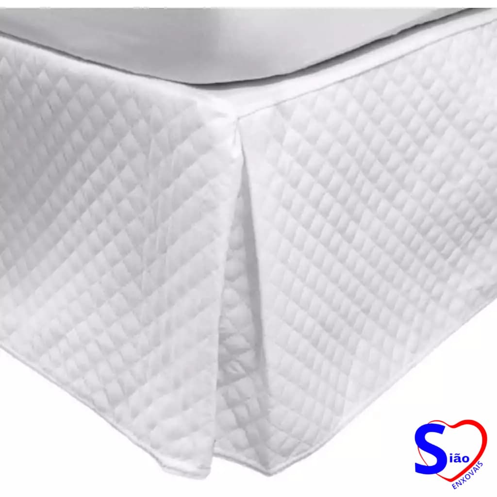 Saia Para Cama Box Casal Matelada Branca Elegante