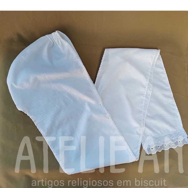 Pano de Cabeça Ojá Torço Percal Branco  Umbanda/Candomblé