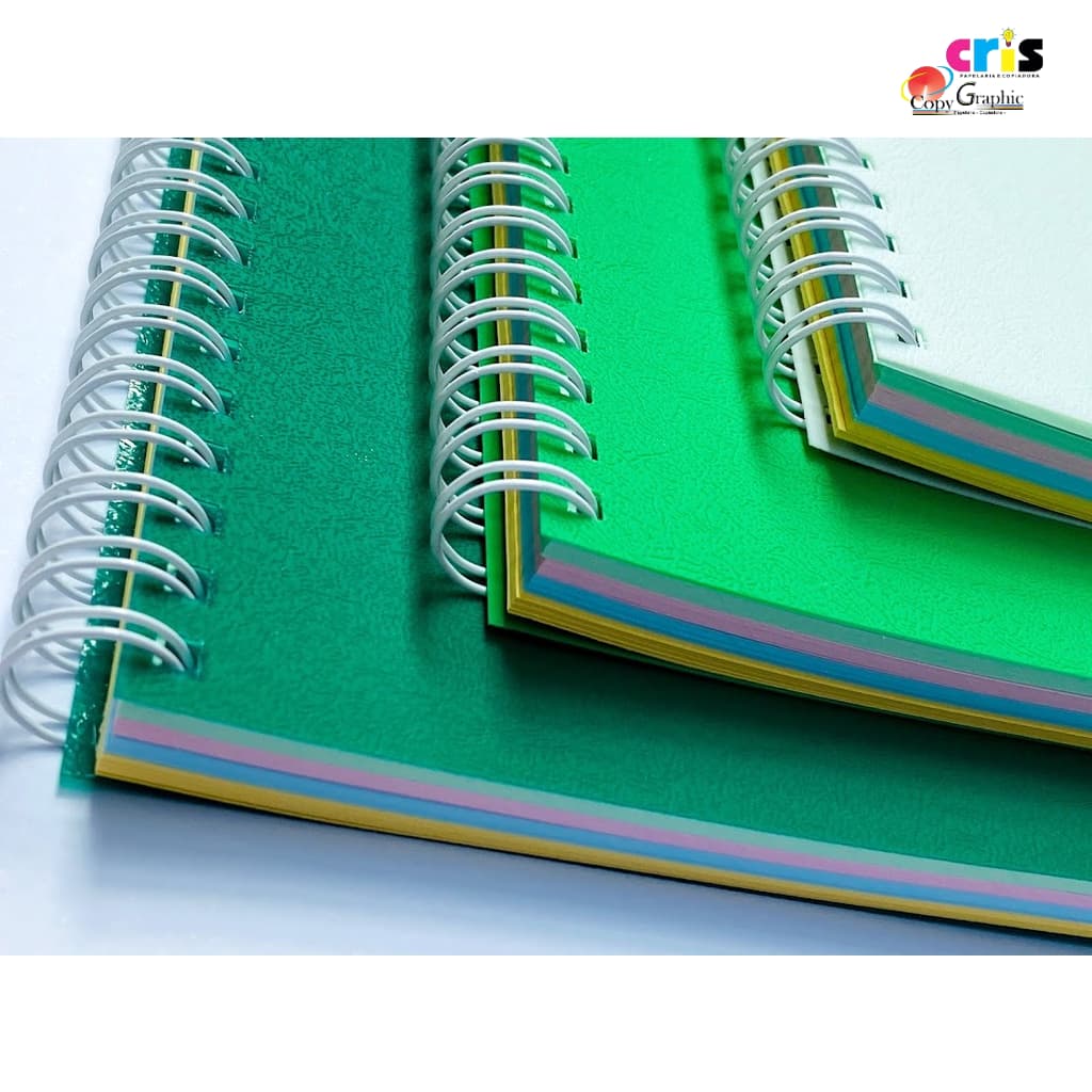 Caderno A5 C/Pauta Miolo colorido - Wire-o (capa pvc)