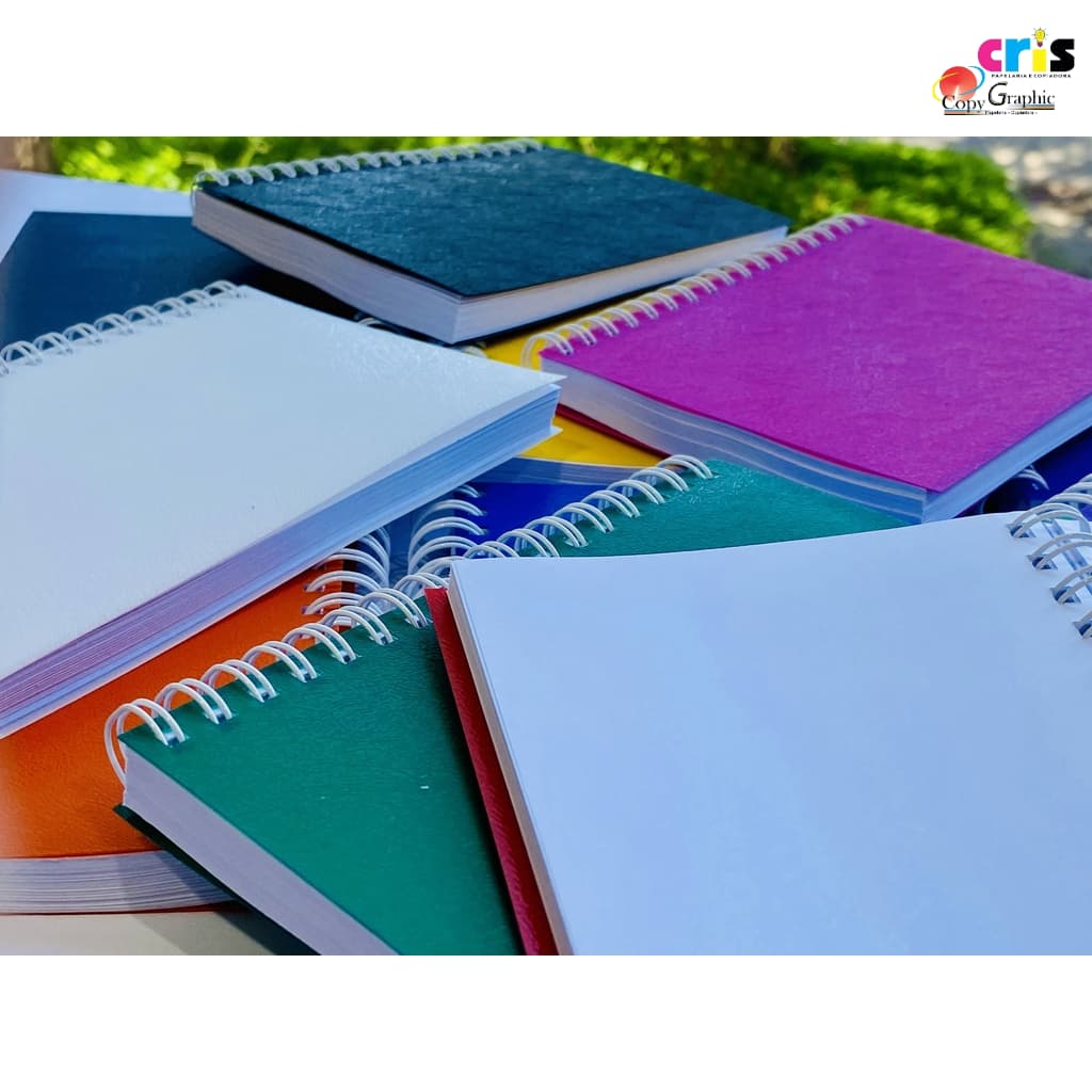 Caderneta A6 (CAPA PVC - MIOLO BRANCO -(Wire-o)