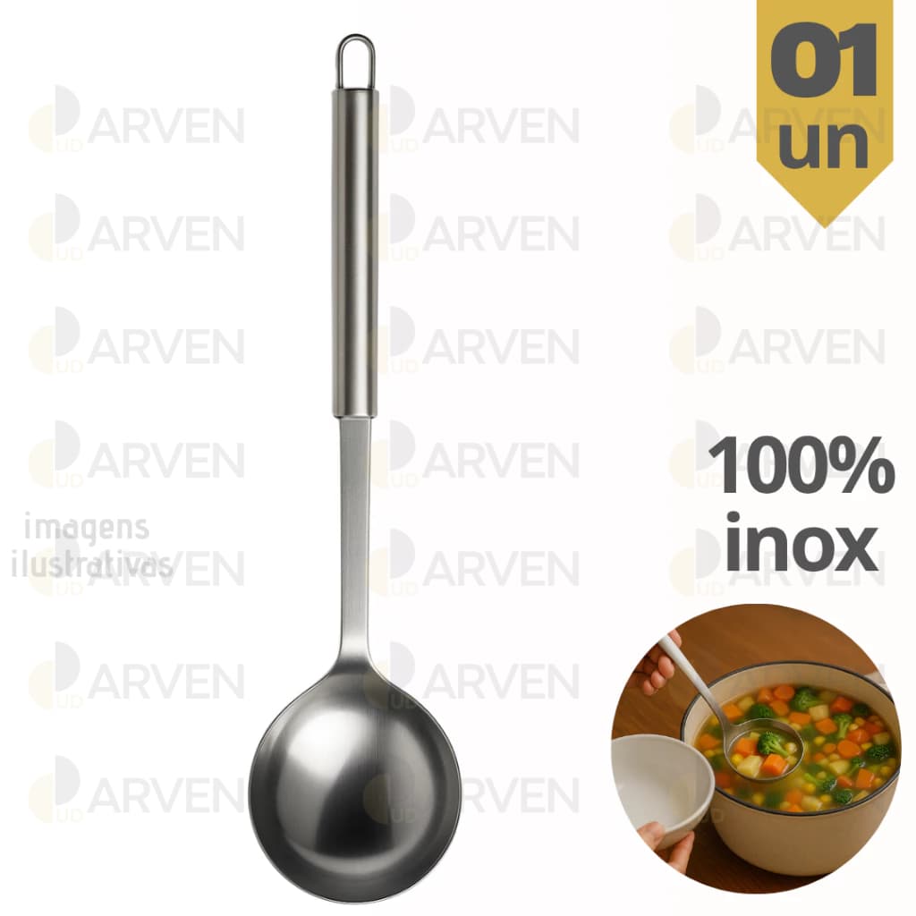 Concha para Molho Metal Inox Sopa Cozinha Talher Feijão