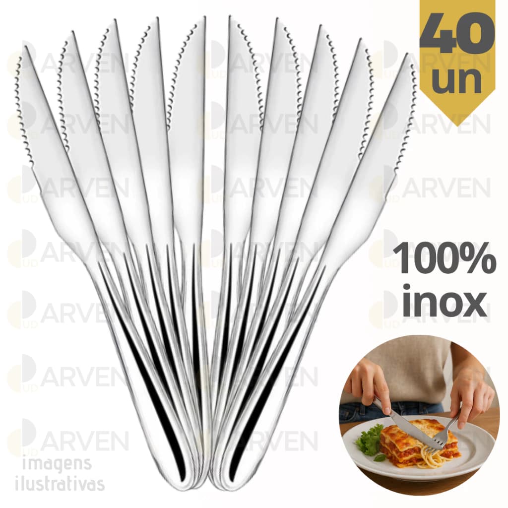 Jogo de Facas 40 peças Aço Inox