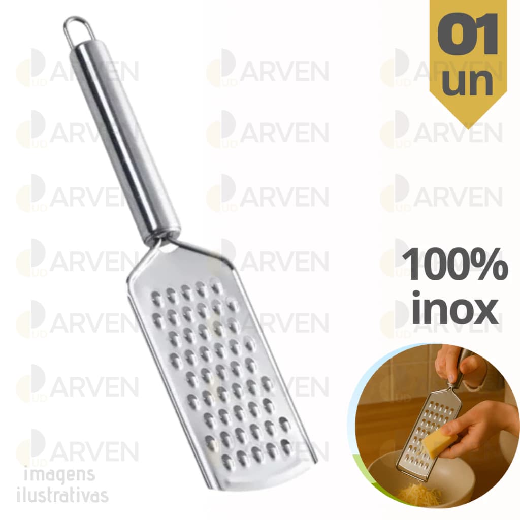 Ralador Fino Inox 6x24,5cm  Luxo Utensilios Cozinha Decoração Casa Multiuso Prático e Fácil de Usar