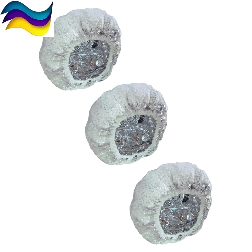 kit com 3 Touca Metalizada com Isopor Térmica para Tratamento de Hidratação Potencializa o Calor
