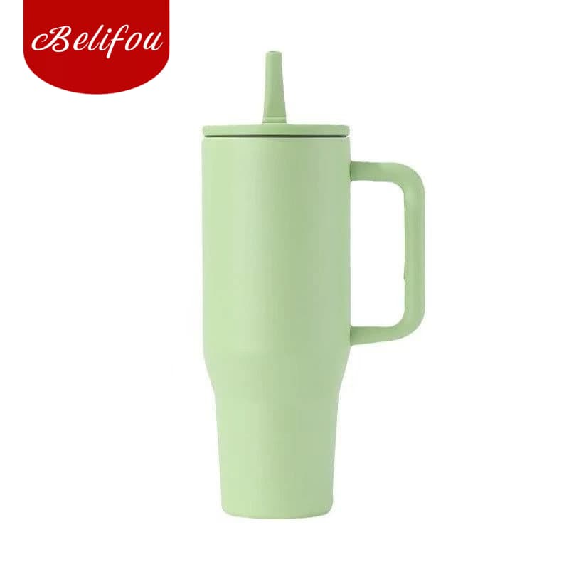 Belifou 1200ml/1.2L Com Tampa Garrafa Térmica Portátil De Aço Inoxidável E Canudo