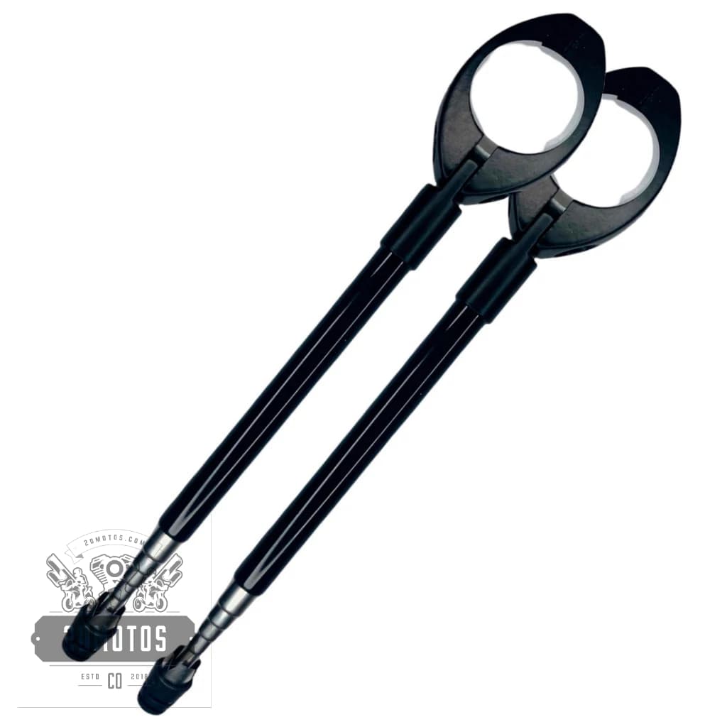 Par de Antenas  Corta Pipa Para Moto 7 Estágios Retrátil Guidão ou Retrovisor Inox Preta