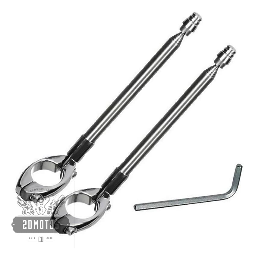 Antena Retrátil Para Moto Corta Pipa 07 Estágios Guidão Inox Abraçadeira 7/8