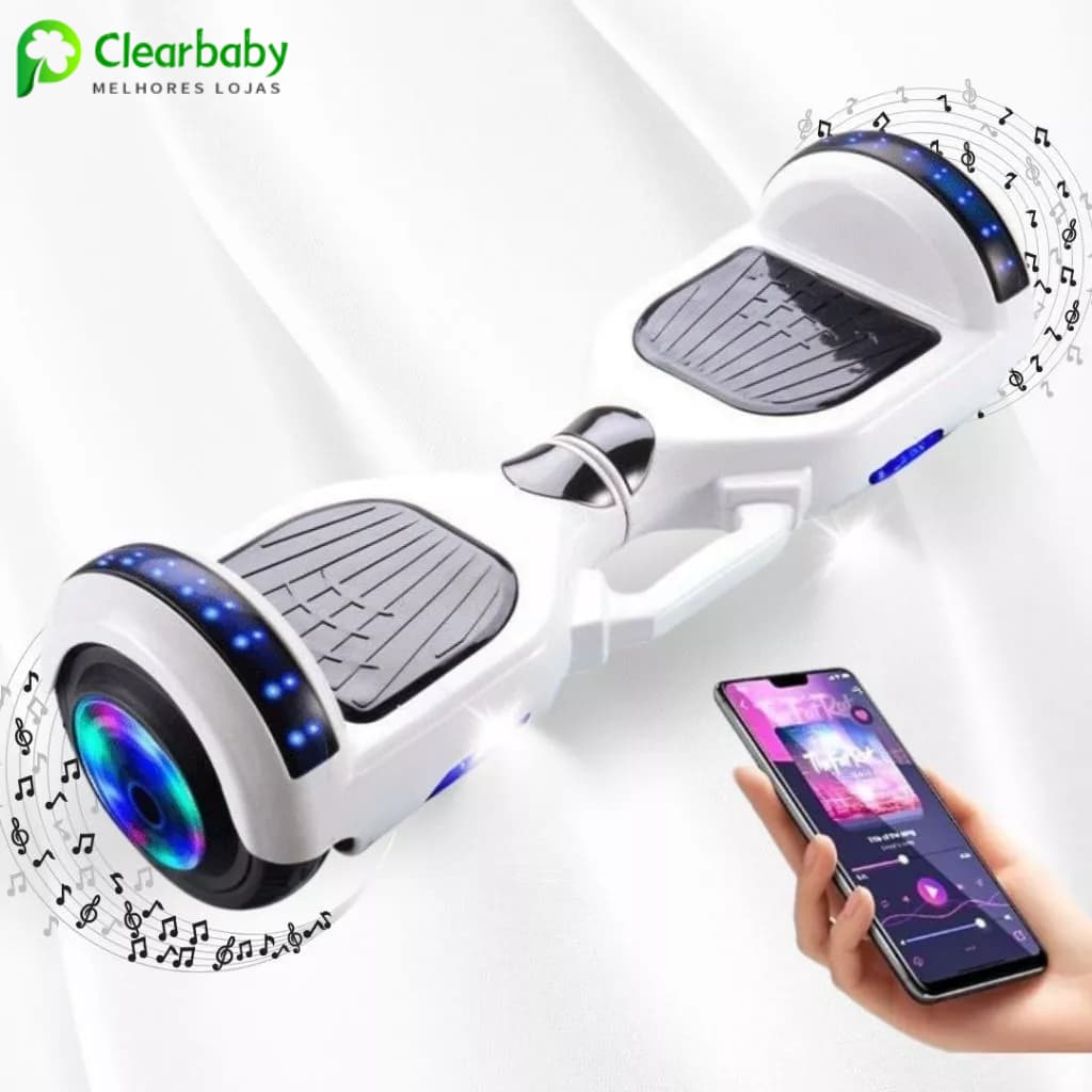 Hoverboard Elétrico Infantil 6.5" com LED, Bluetooth e Bateria de Alta Capacidade | Skate Inteligente 600W