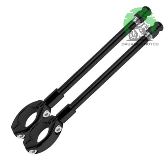 Duas Antenas Retrátil Corta Pipa Para Moto 7 Estágios Guidão Ou Retrovisor Preta Cromada