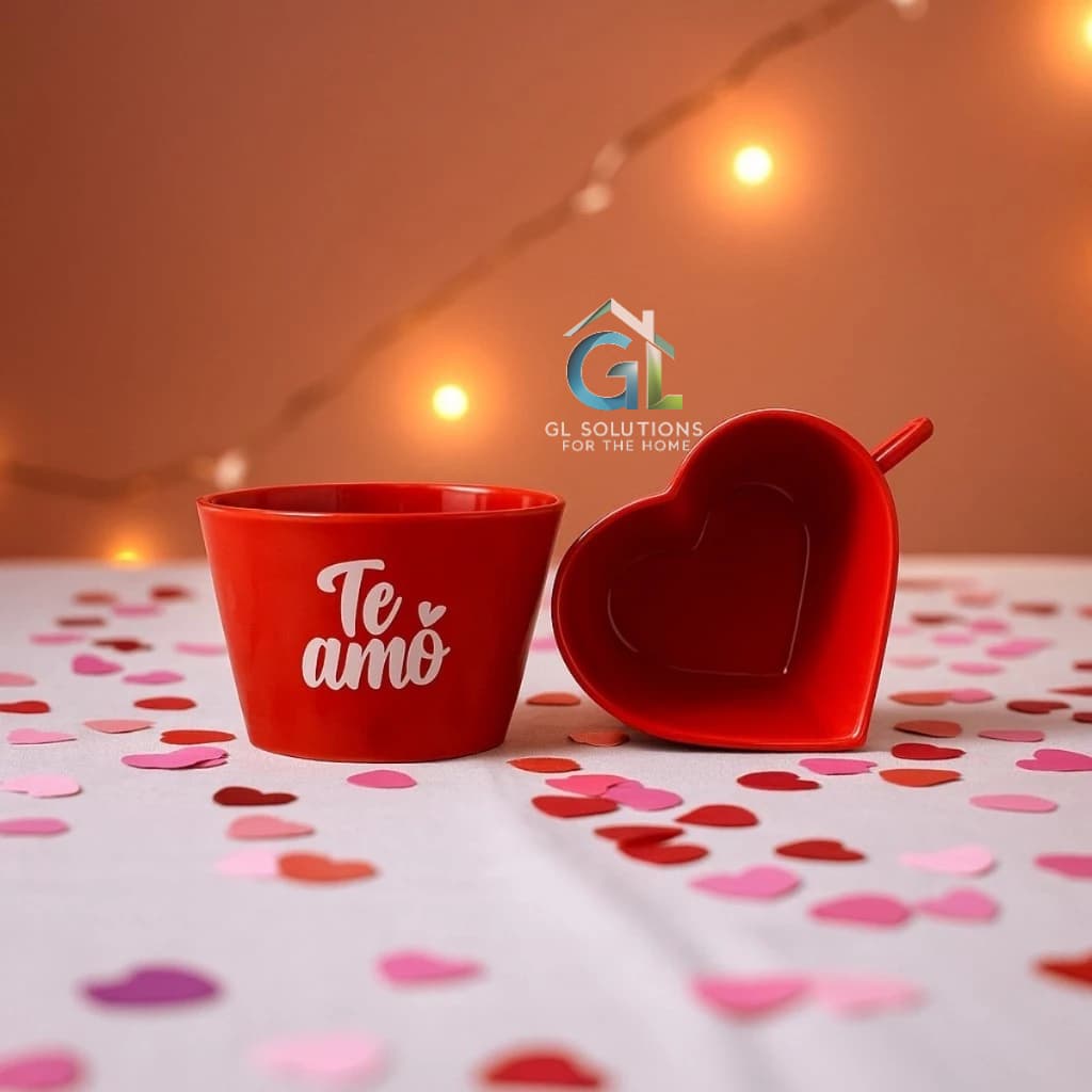 Kit 50 Xícaras Coração Te Amo vermelha plástico acrílico Dia dos Namorados amor presente café fofo