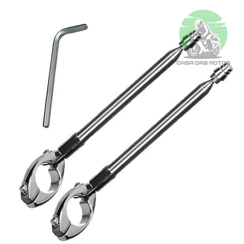 Antena Corta Pipa Retrátil 07 Estágios Guidão Haste Inox Abraçadeira 7/8