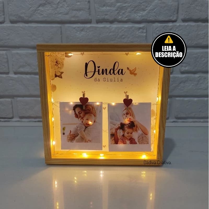 Porta Retrato Led Dinda - Acompanha fotos
