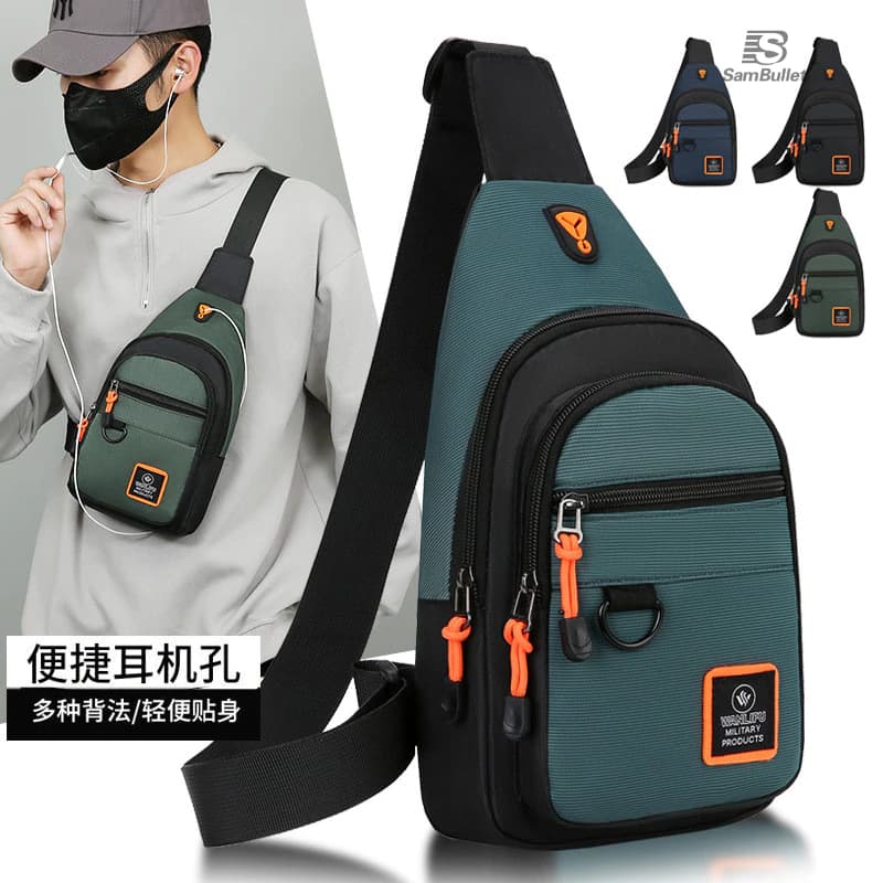 Mochila Masculina Impermeável Bolsa de Ombro Shoulder Bag Reforçada Pochete Masculina Transversal À Prova D'água