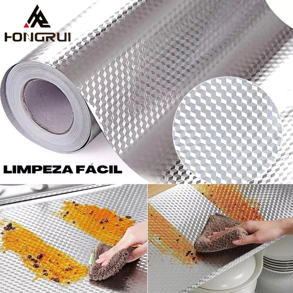 5 Metros Papel De Alumínio Rolo Adesivo Prova Da Agua Para Cozinha Adesivo Impermeável Protetor Fogão Armário