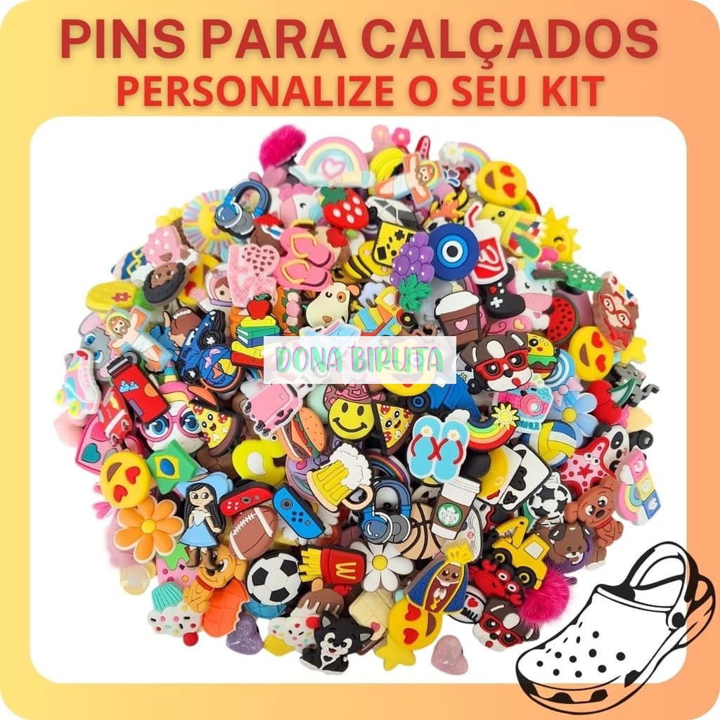 Pins Bottons Enfeites para Calçados – Kit 10 Peças à Sua Escolha