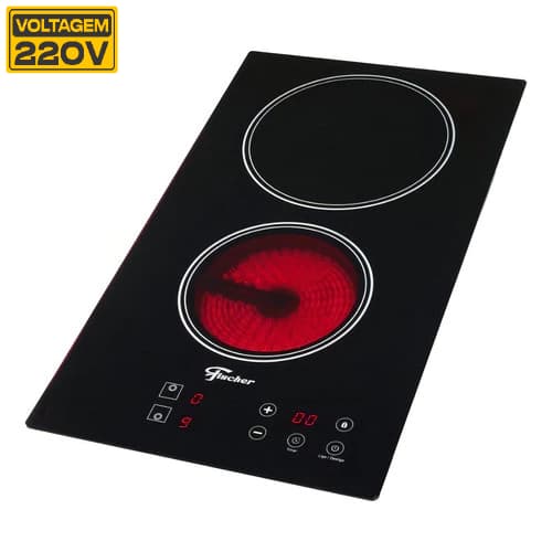 Fogão Cooktop Fischer Touch 2 Bocas Vitrocerâmica 73474 220v
