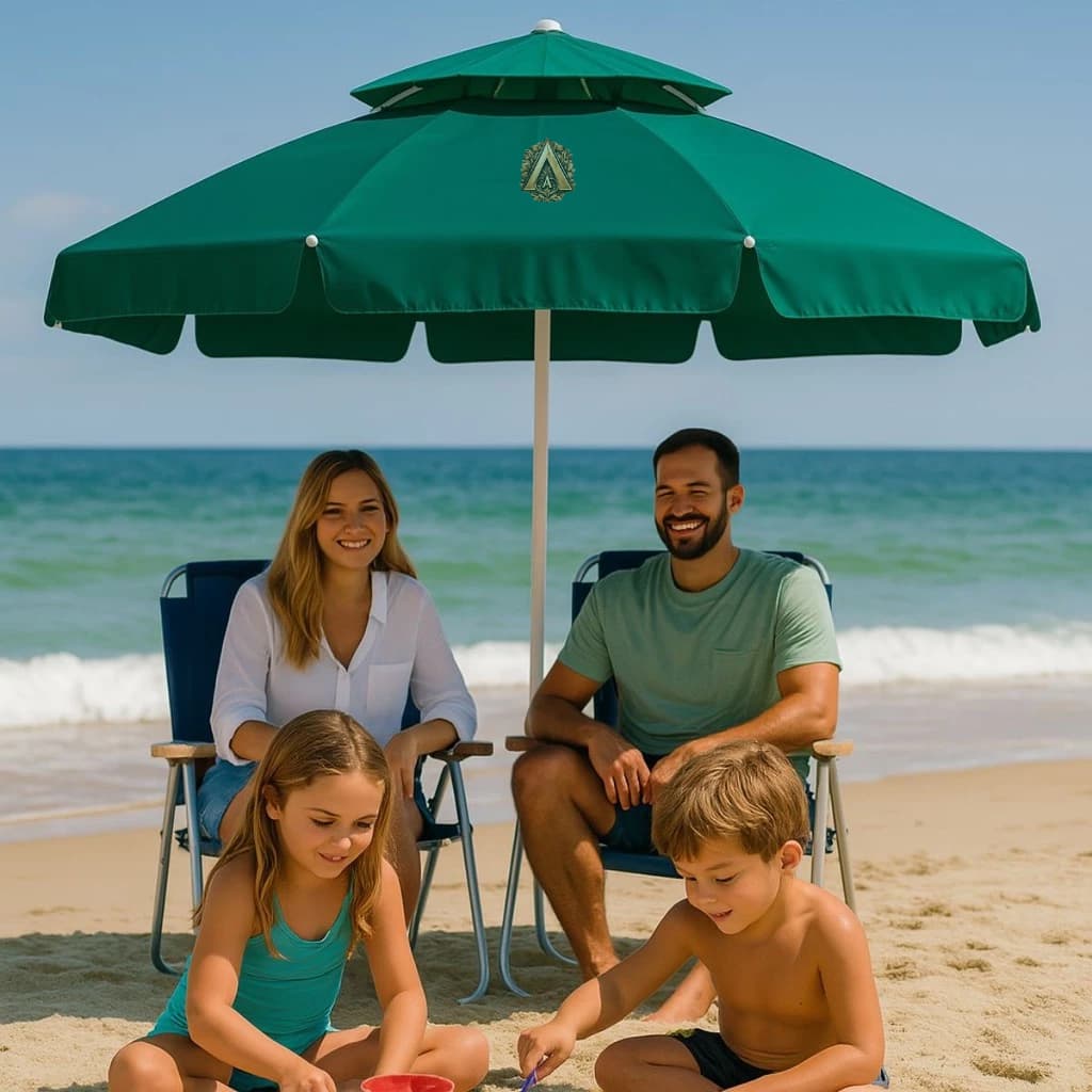 Guarda Sol com Circulação Natural Grande 2,40m / PVC Metal / Praia Piscina / Com Sacola