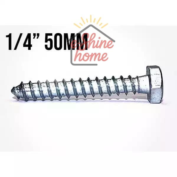 Parafuso Sextavado Rosca Soberba 1/4" - 5 cm. Pacote 100 pçs