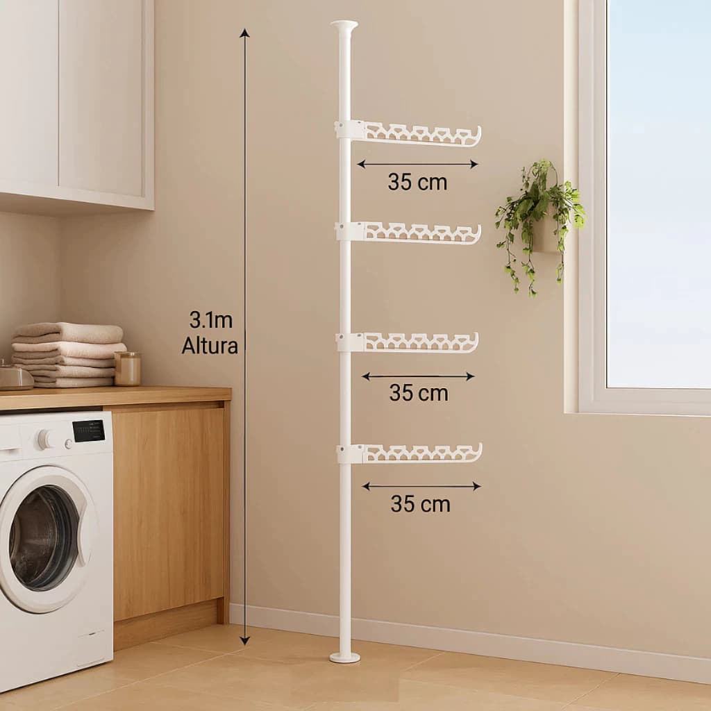 ✨ Cabideiro /Secador roupa Vertical Multiuso com 4 Braços - Organização Inteligente !✨