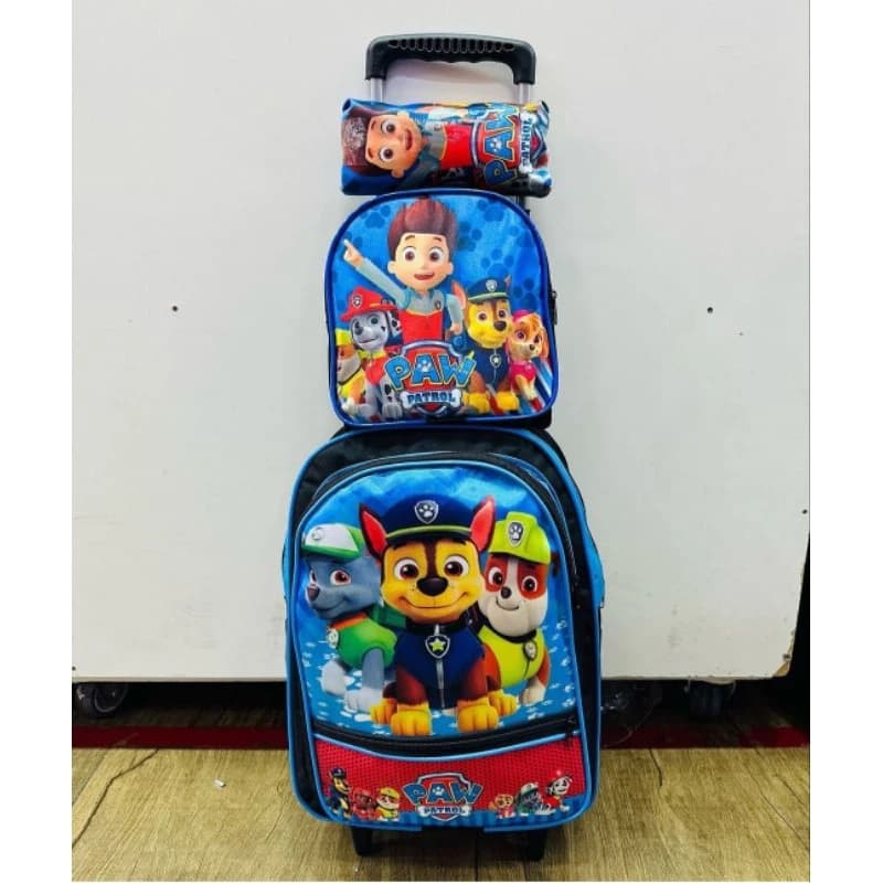 Mochila Escolar Patrulha Canina Rodinha Lancheira ( nao térmica) e Estojo Infantil Menino