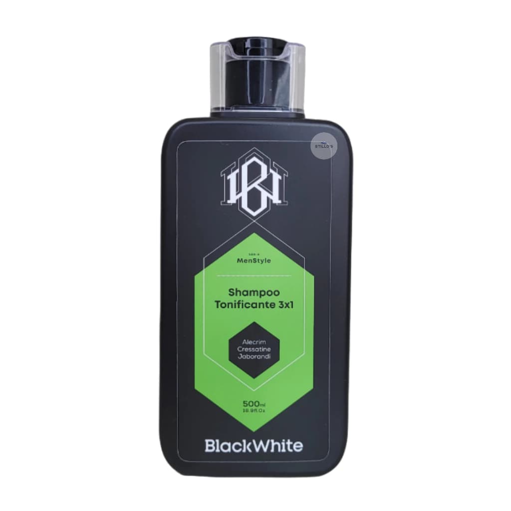 SHAMPOO TONIFICANTE 3 EM 1 (CABELO/BARBA/CORPO) 500ML - BLACK WHITE