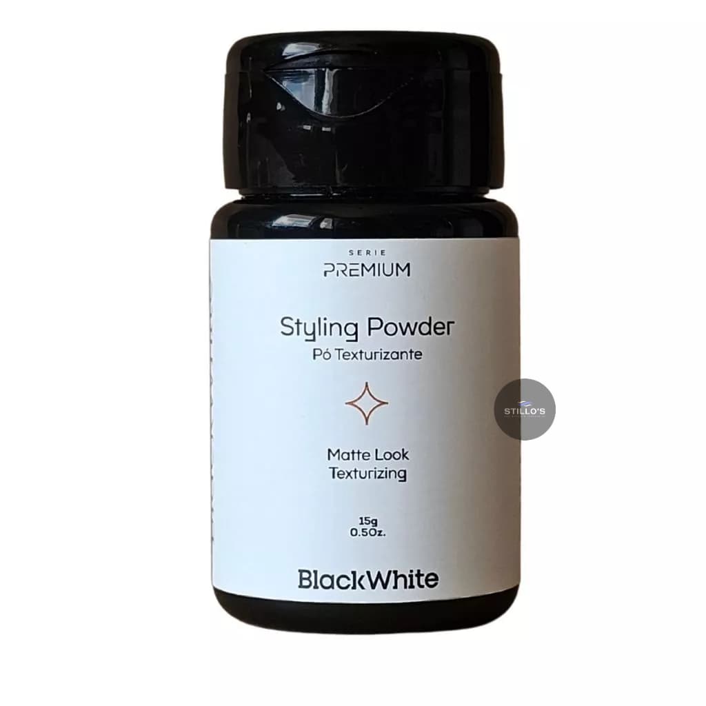 Pomada em Pó Fixadora 15g Black White – Volume, Textura e Efeito Fosco
