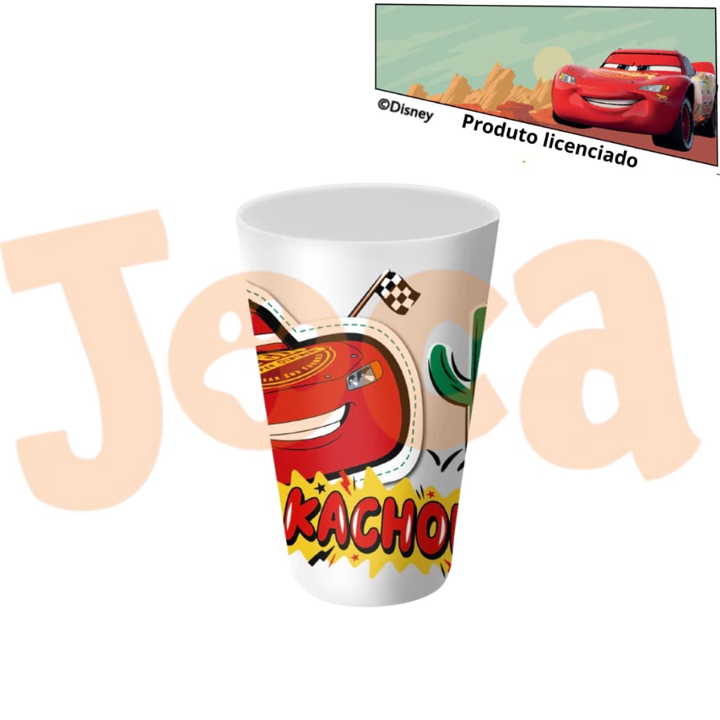 Copo Infantil de Melamine Disney Carros Relâmpago McQueen 300ml – Produto Oficial