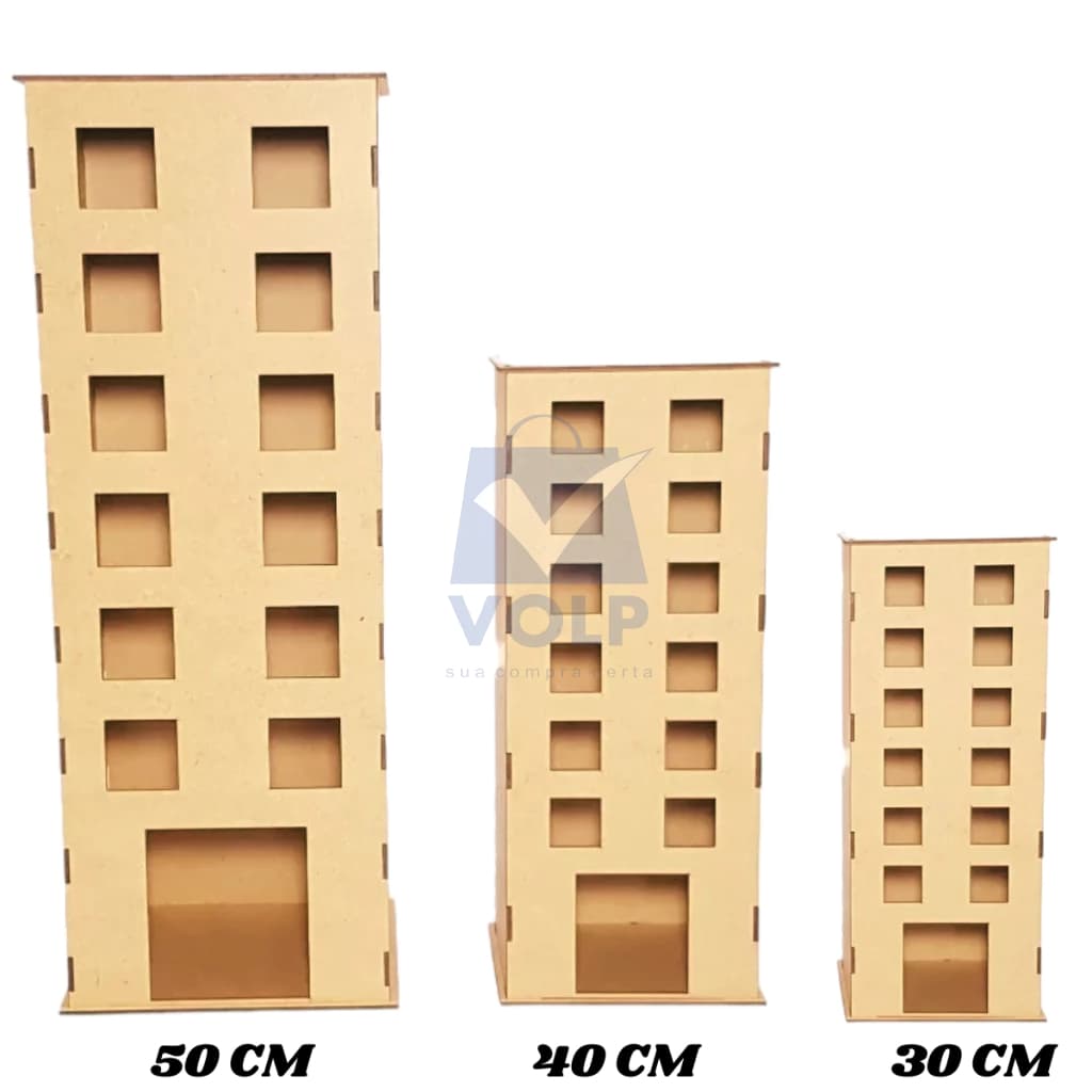 Prédio Vingadores Heróis Mdf Kit Festa Aniversário 50cm 40cm 30cm Maquete Escola Decoração Cru Preto