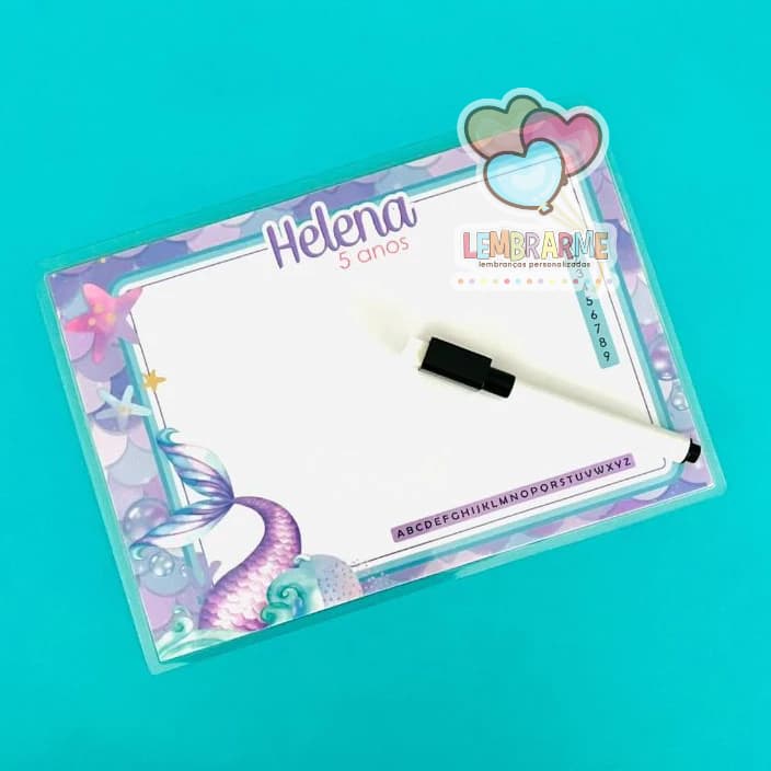 10 Lousa Mágica Sereia 3 em 1 Lembrancinha Personalizada - Fazemos todos os temas