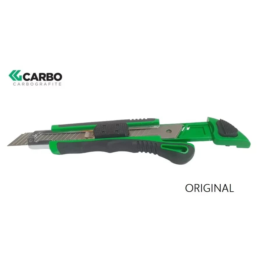 Estilete 18 mm Profissional c Compartimento c 2 Laminas reservas Cabo Emborrachado