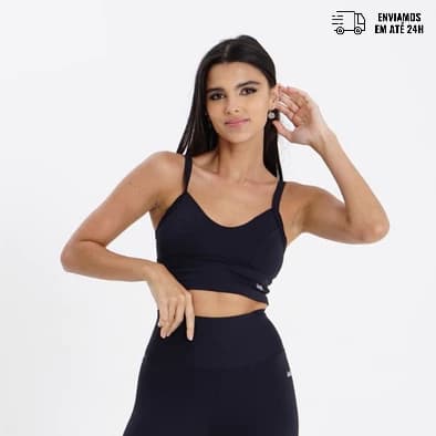 Conjunto Top Bermuda com bolso HMR Feminina Suplex Academia/Fitness