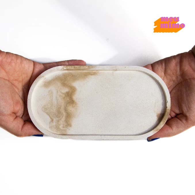 Bandeja Decorativa de Concreto Marmorizada Bandeja de cimento  Porta copos Suporte para copo Porta joias Bandeja para banheiro Bandeja para cantinho do café