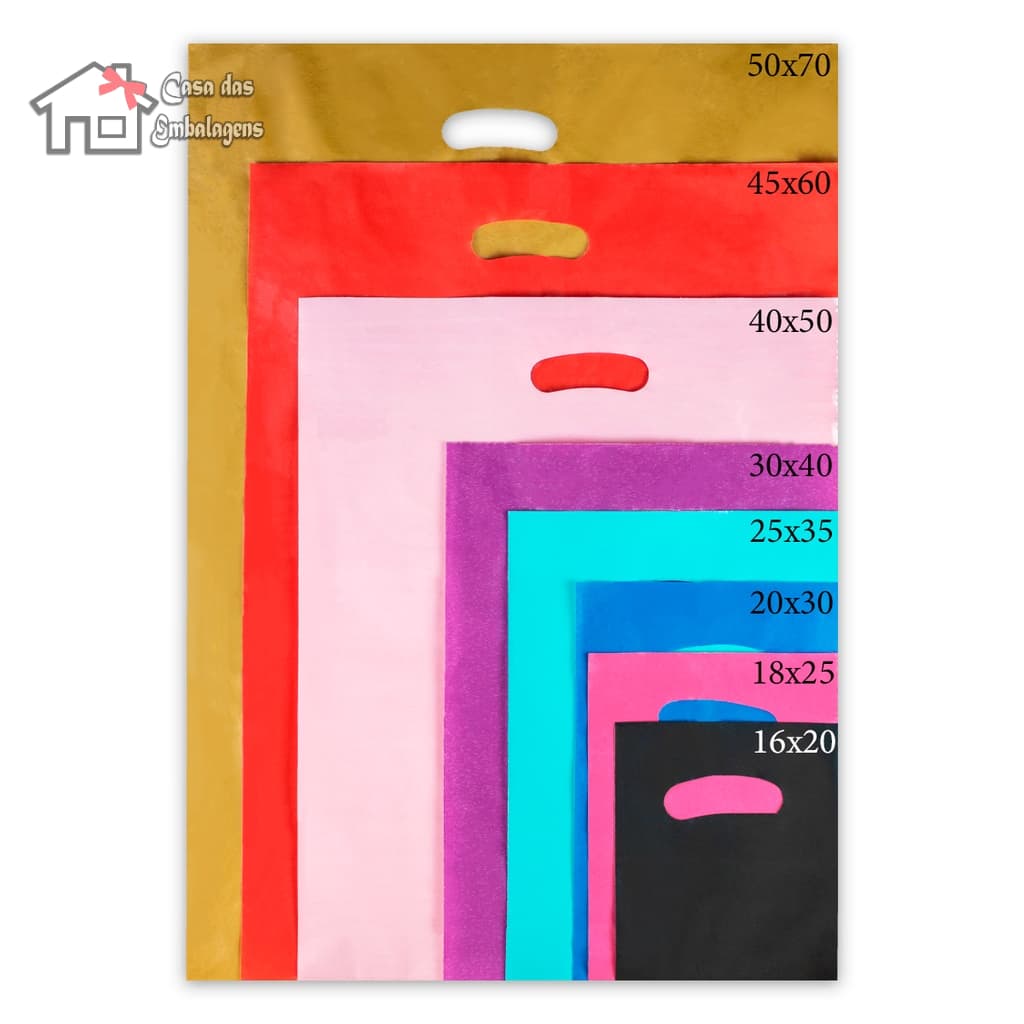 Sacola Plástica Boca de Palhaço 50x70 cm – Pacote 1 kg, Reforçada para Loja/Presentes