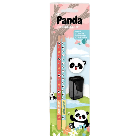 Kit Lápis Panda C/ 4 Itens no Blister - Leo & Leo