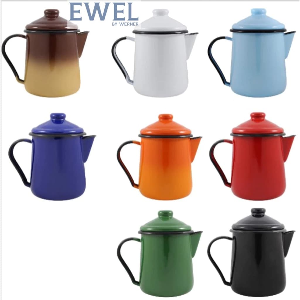 Leiteira Bule Tradicional Indução e outros fogões Nr12 Esmaltada Mâe Ágata 1.1Lts  - Ewel