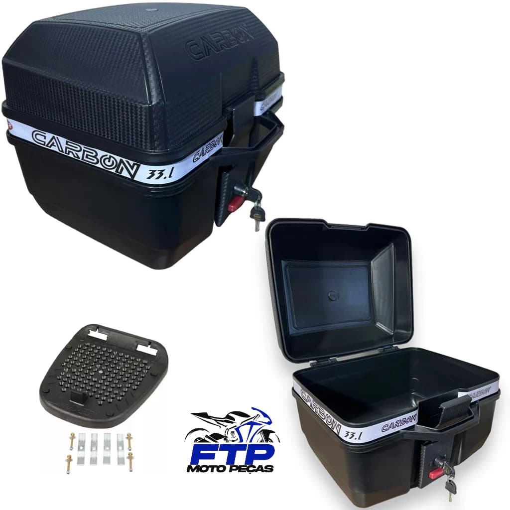 BAULETO 33 L Moto GLIDER CARBON UNIVERSAL COM BASE