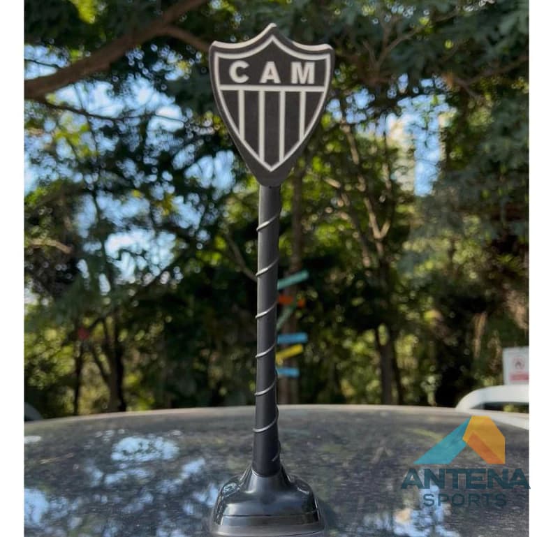 KIT - 10 Ponteiras Enfeite de Antena Atlético - Escudo Atlético - Preto - Galo - Carro e Moto