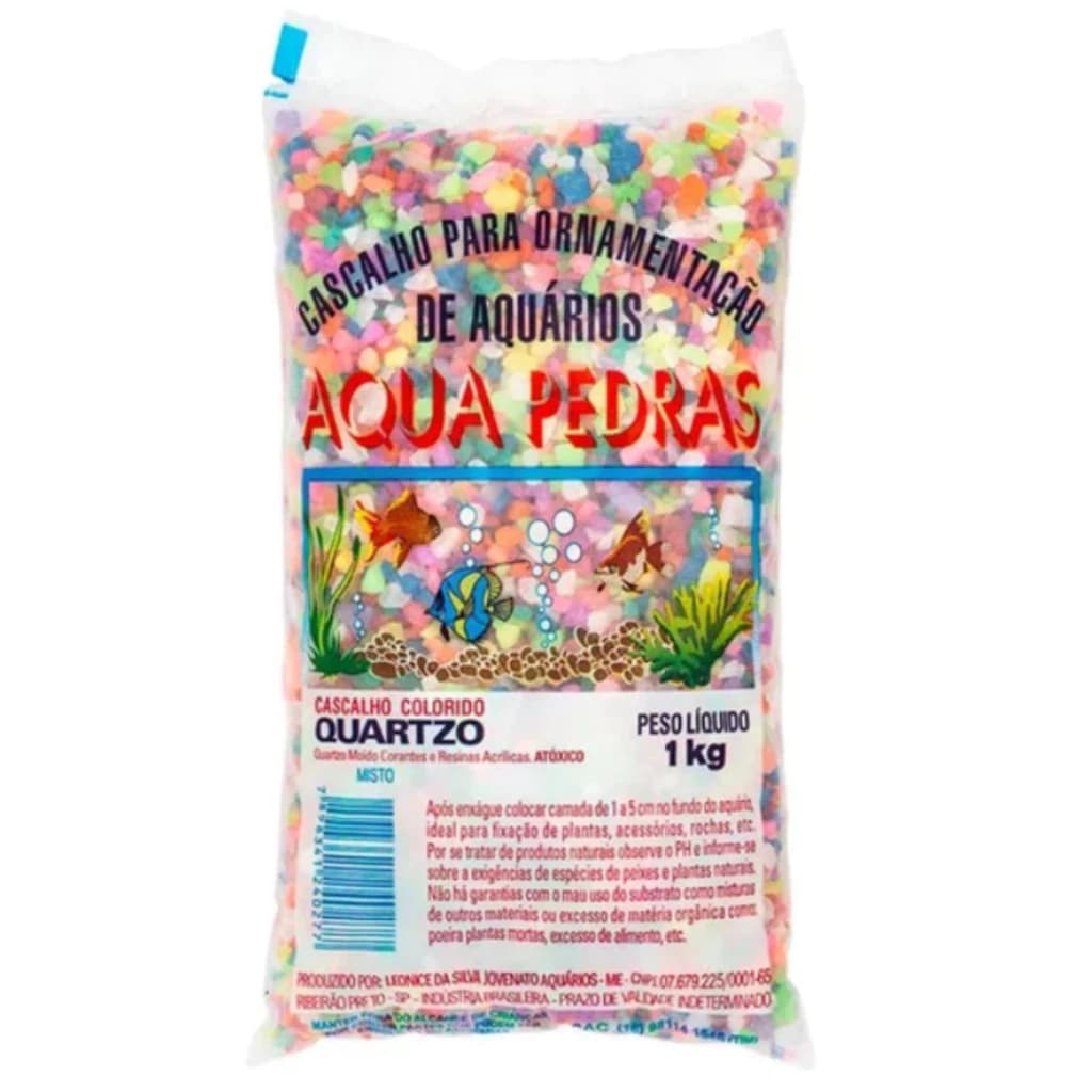 Quartzo Colorido Misto 1kg Para Aquários - Aqua Pedras