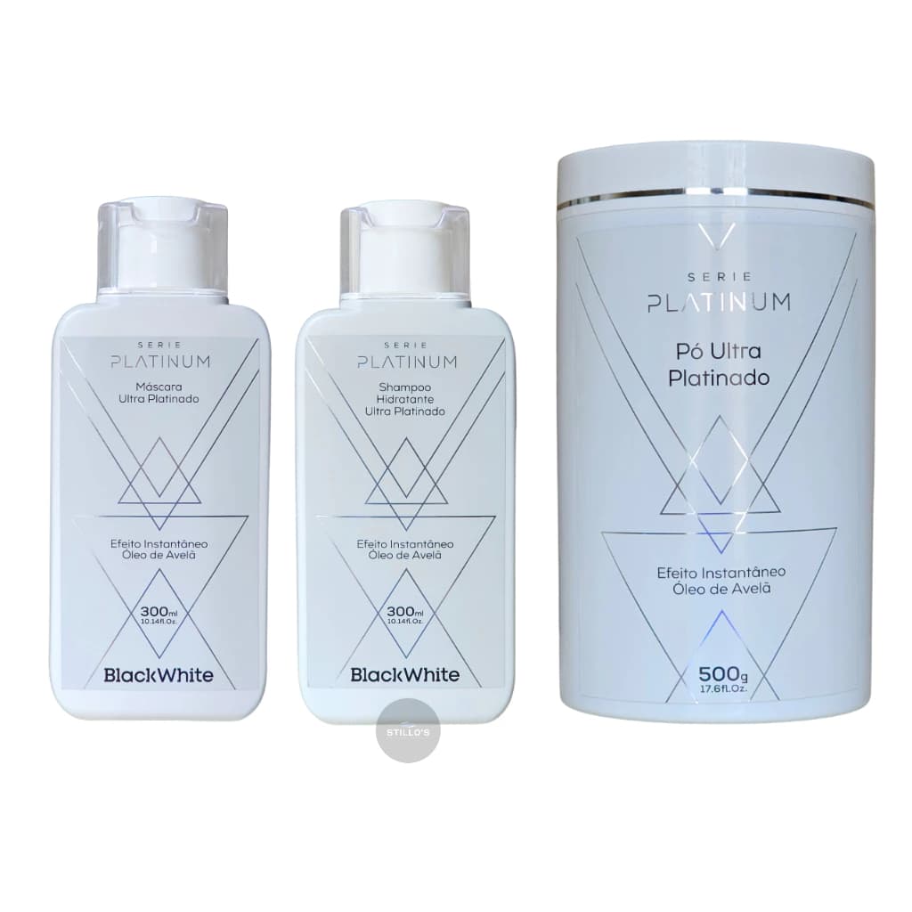 Kit Ultra Platinado (Shampoo + Máscara + Pó descolorante) - Black White