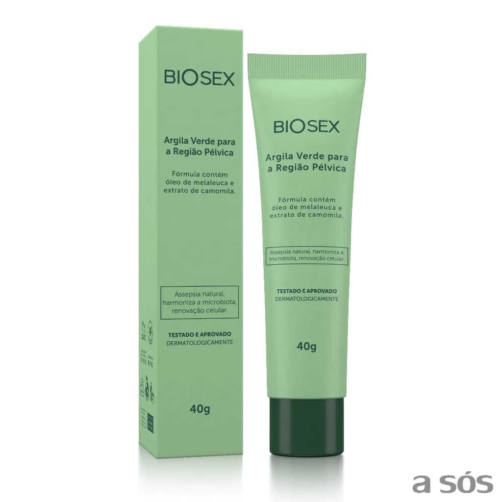 Argila Verde Bactericida P/ Região Pélvica Renova e Purifica | Biosex - 40 g