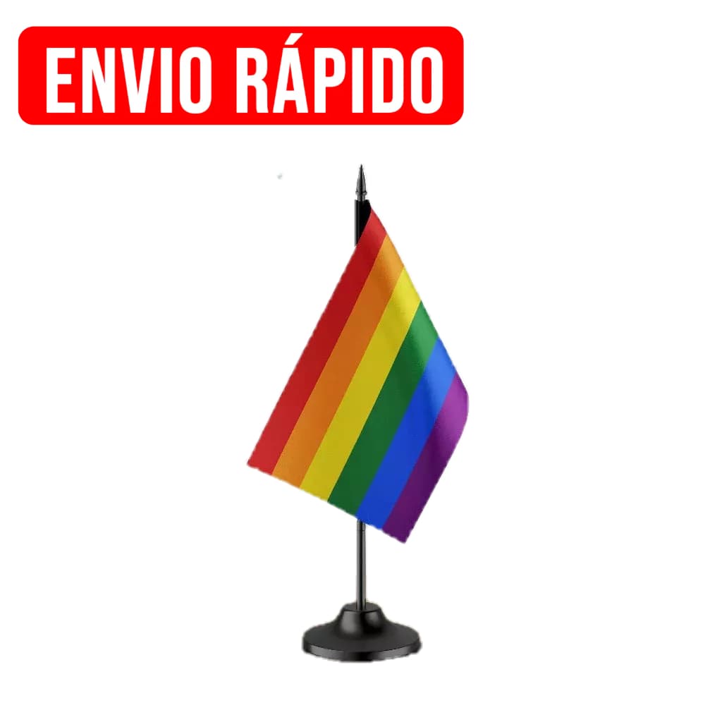 Mini Bandeirinha de Mesa Orgulho Gay, LGBT 20x12cm | Personalizada | Haste 28cm | Estampa em Sublimação